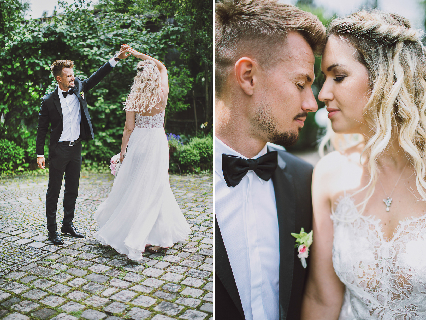Die Hochzeit von Ronny und Patrizia Philp in der Alten Gärtnerei in Taufkirchen mit einem Brautkleid von Kaviar Gauche